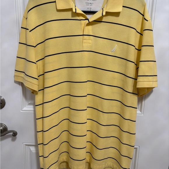 Nautica Men’s Yellow Striped Polo Shirt – Size XL - Picture 1 of 2